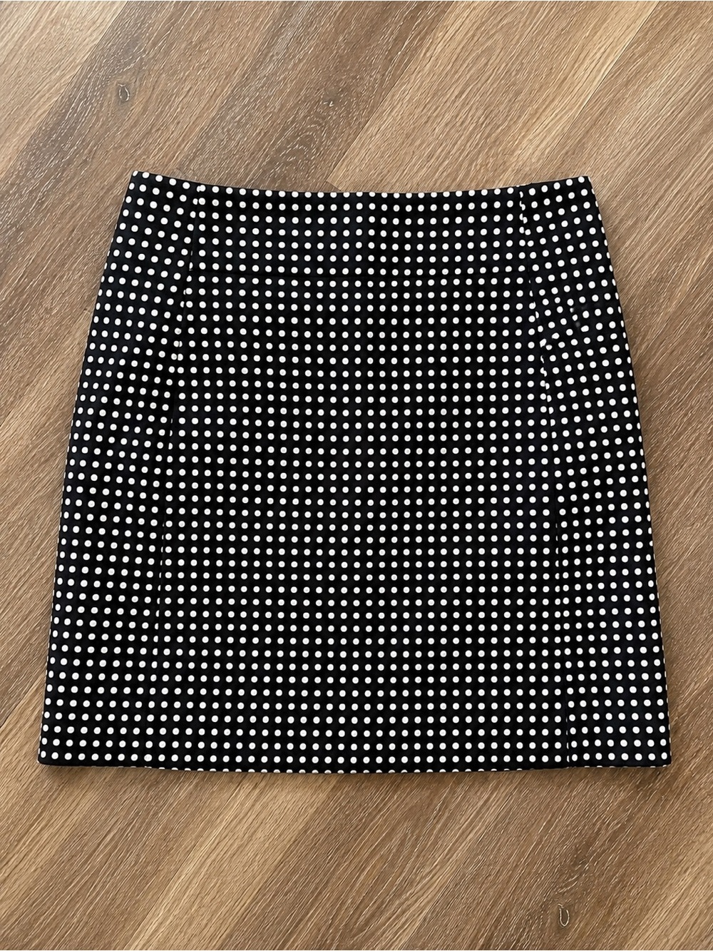 LOFT Black White Polka Dot Mini Skirt Size 4 Career Classic Lined